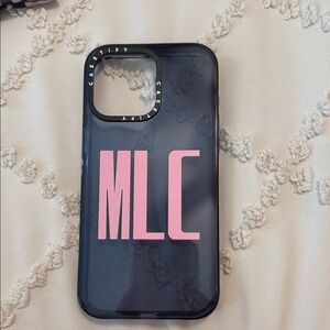 Casetify Black Case with Pink MLC Design